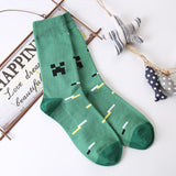 2017 Summer Fashion Mens Cotton Socks Colorful Striped Jacquard Art Socks Hit Color Dot Long Socks Men's Dress Sock