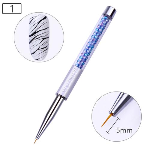 NICOLE DIARY UV Gel Brush Liner Painting Pen Acrylic Drawing Brush for Nails Gradient Rhinestone Handle Manicure Nail Art Tool