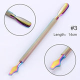 BORN PRETTY Rainbow Chameleon Nail Art Cuticle Pusher Cutter Nipper Clipper Dead Skin Remover Tweezer Manicure Nail Art Tool