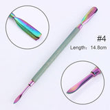 BORN PRETTY Rainbow Chameleon Nail Art Cuticle Pusher Cutter Nipper Clipper Dead Skin Remover Tweezer Manicure Nail Art Tool