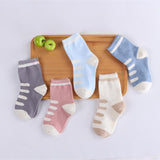 ChanJoyCC 5 Pair/lot Baby Socks Neonatal Spring and Autumn Mesh Cotton Kids Girls Boys Children Socks Kids Clothing