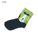 VPM  Cotton Crew Women's Socks Casual Cute Streetwear Design Funny Alien Pig Dog Cat Space Print for Girl Gift