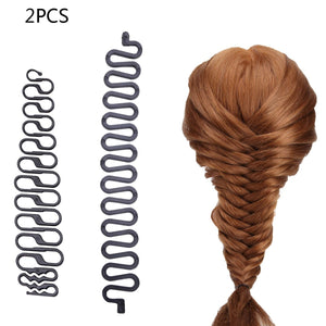 2pcs/set Black French Hair Braiding Tool Centipede Braider With Hook Magic Hair Twist Hairstyling Maker Hair DIY Tool