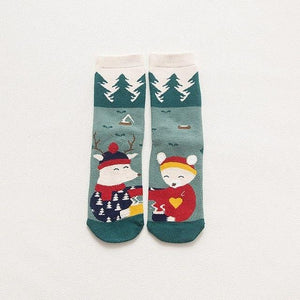 2018 New Cartoon Animal Paradise Women Thick Cute Funny Happy Art Christmas Socks High Quality Kawaii Female Spring Summer