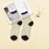 Sexy Lace Mesh Fishnet Socks Mixed Fiber Transparent Stretch Elasticity Ankle Net Yarn Thin Women Cool Socks 1pair=2pcs ws403