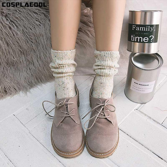 [COSPLACOOL]New fall/winter warm Some yarn design creative socks women high quality Heap heap solid color socks for women Meias