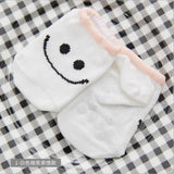 1 Pair Lytwtw's Baby Floor Boys Girls Kids Children Cute Smile Infant Cotton Anti-Skid Toddlers Slippers Socks Striped