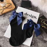 2018 Women Summer Funny Gold Silver Wire After The Heel Ribbon Big Bow Short Socks Wild Chaussette Herring Ankle Socks 34 Colors