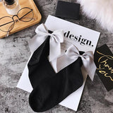 2018 Women Summer Funny Gold Silver Wire After The Heel Ribbon Big Bow Short Socks Wild Chaussette Herring Ankle Socks 34 Colors