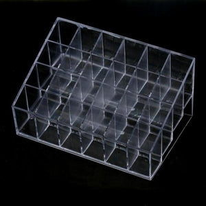 MAANGE 1Pcs Acrylic Lipstick Organizer Makup 24 Stand Trapezoid Clear Lipstick Lotion Make up Cosmetic tool kit Holder