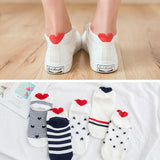 5Pairs New Arrivl Women Cotton Socks Pink Cute Cat Ankle Socks Short  Socks Casual Animal Ear Red Heart Gril Socks 35-40