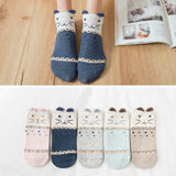 5Pairs New Arrivl Women Cotton Socks Pink Cute Cat Ankle Socks Short  Socks Casual Animal Ear Red Heart Gril Socks 35-40