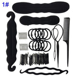 Professional Braiders Women Hair Styling Tools Set Bun Maker Ponytail Holder Bobby Pins Elastics Hair Braid Twist DIY  Kit