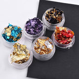 Nail Art Colorful Glitter Aluminum Foils 3D Flake Sticker UV Gel Polish Paillette Full Cover Laser DIY Manicure Tools