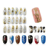 108pcs/sheet Gold 3D Nail Art Stickers Decals Metallic Nail Stickers Manicure Nail Art Decorations Water Transfer Stickers Tips