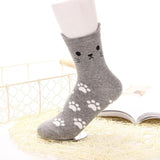 % 1Pair Fashion Cartoon Unisex Men Women Socks Cat Footprints 3D Animals Style Warm Cotton Socks Lady Floor meias Socks Female