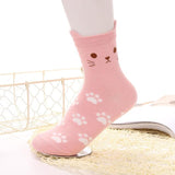 % 1Pair Fashion Cartoon Unisex Men Women Socks Cat Footprints 3D Animals Style Warm Cotton Socks Lady Floor meias Socks Female