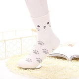 % 1Pair Fashion Cartoon Unisex Men Women Socks Cat Footprints 3D Animals Style Warm Cotton Socks Lady Floor meias Socks Female