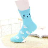 % 1Pair Fashion Cartoon Unisex Men Women Socks Cat Footprints 3D Animals Style Warm Cotton Socks Lady Floor meias Socks Female