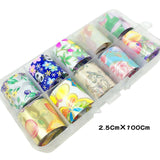 1 Box Shell Nail Foil Holiday Seaside Design Nail Transfer Foil Sticker Manicure Nail Art Decorations