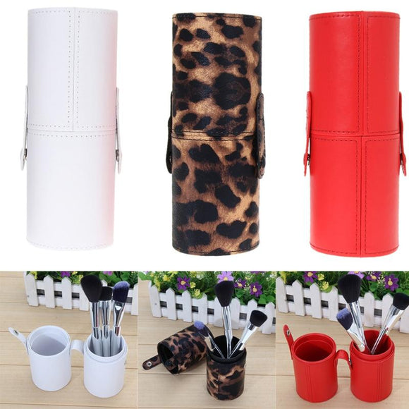 3 Color PU Leather Travel Cosmetic Brush Pen Holder Storage Empty Holder Makeup Accessories Brushes Organizer Make Up Tools