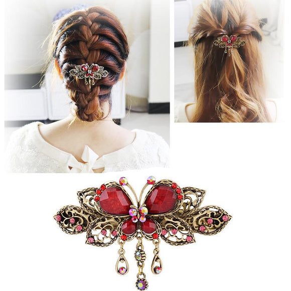 Hair Accessories Tassel HairClips Crystal Butterflies Women Girls Headdress Barrette Hair Decoration Hairpins Hair Style Tools