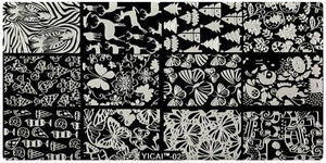 YICAIRE 1Pc Geometric Peacock Image Stamping Template Stencils For Nails, Reusable Rhombus Nail Art Template Manicure Plate 435Q