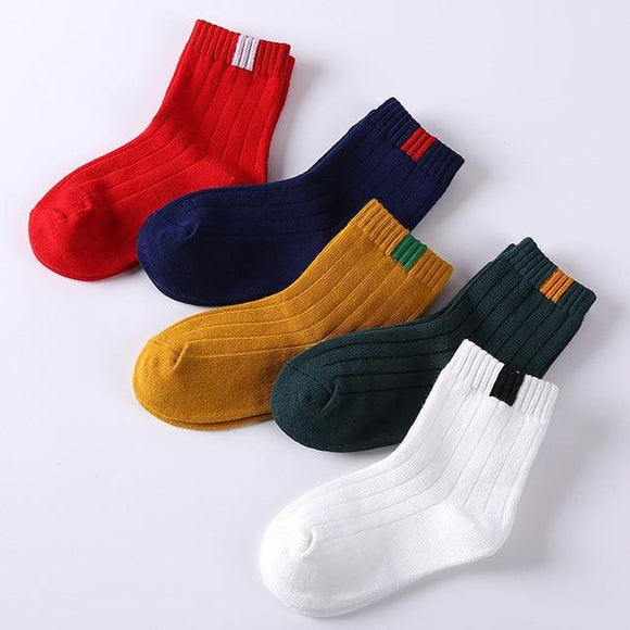 Baby Boy Socks 5 Pairs Children Autumn Winter Cartoon Socks for Girls Kids for Girls To School Sport Baby Girl Clothes Striped