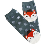 Christmas Short Socks Women Girls Autumn Winter Cartoon Santa Claus Printing Casual Socks Cute Unisex Soft Cotton Socks