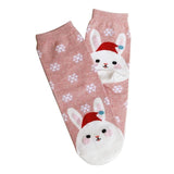 Christmas Short Socks Women Girls Autumn Winter Cartoon Santa Claus Printing Casual Socks Cute Unisex Soft Cotton Socks