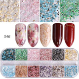 1 Case Nail Glitter Mermaid Powder Flakes Shiny Round Hexagon Holographic Paillette Sequins Nail Art Decoration Manicure BEA08