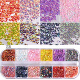 1 Case Nail Glitter Mermaid Powder Flakes Shiny Round Hexagon Holographic Paillette Sequins Nail Art Decoration Manicure BEA08