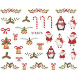 1pcs Sliders Nail Wrap Christmas 3D Stickers Nail Art Decorations Santa Transfer Decals Accessories Tip Manicure Tool BEE875-885