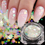 1 box Holographic Nail Glitter Mix Star Round Heart Flakies Mermaid Mirror Irregular Paillette DIY Sequins Nail Art Decor TR680