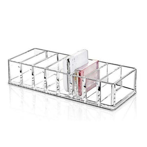 2017 New 8 Lattice Clear Acrylic Eyeshadow Lipsticks Holder Shelf Make Up Tools Makeup Brush Organizer Cosmetic Storage Box Case