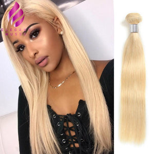 613 Blonde Human Straight Hair Bundles 1 PCS Honey Blonde Bundles Peruvian Non-Remy Hair Weave 100% Human Hair Weave