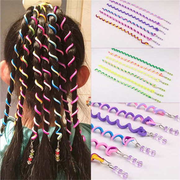 6pcs/lot Rainbow Color Cute Girl Curler Hair Braid hair styling tools hair roller Braid Maintenance The princess hair accessory