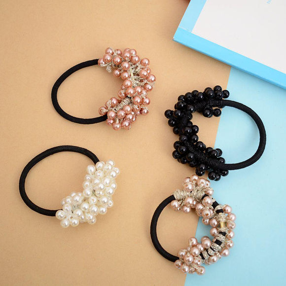 2018 Women Pearl Elastic Rubber Bands Girl Elastic Hair Holder Scrunchy Rope Hair tools